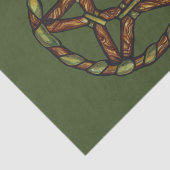 Groene Heks Pagan Pentakel Natuur Wicca Tissuepapier (Detail)