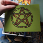 Groene heks pentagram Natuur heksen Briefkaart
