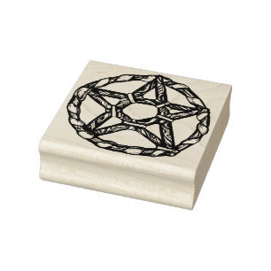 Groene heks pentagram Natuur heksen Rubberstempel
