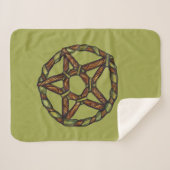 Groene heks pentagram Natuur heksen Sherpa Deken (Voorkant (horizontaal))
