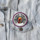 Groene heks ronde button 7,6 cm (In situ)