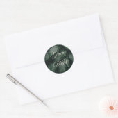 Groene heks ronde sticker (Envelop)