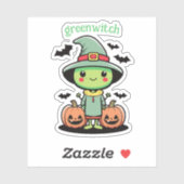 Groene heks sticker (Vel)