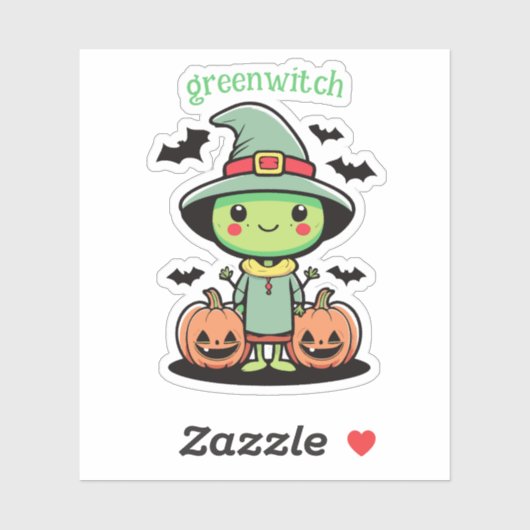 Groene heks sticker (Vel)