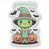 Groene heks sticker (Voorkant)