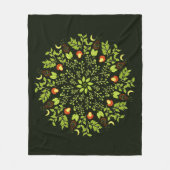 Groene heksen paddenstoel verlaat planten mandala fleece deken (Voorkant)