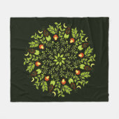 Groene heksen paddenstoel verlaat planten mandala fleece deken (Voorkant (Horizontaal))