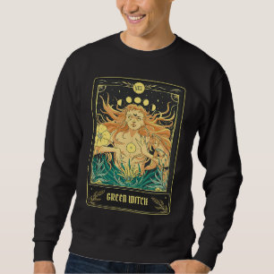 Groene Heksen Tarotkaart Pagan Wicca Wiccan Retro Trui