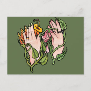 Groene Heksenmagie Briefkaart
