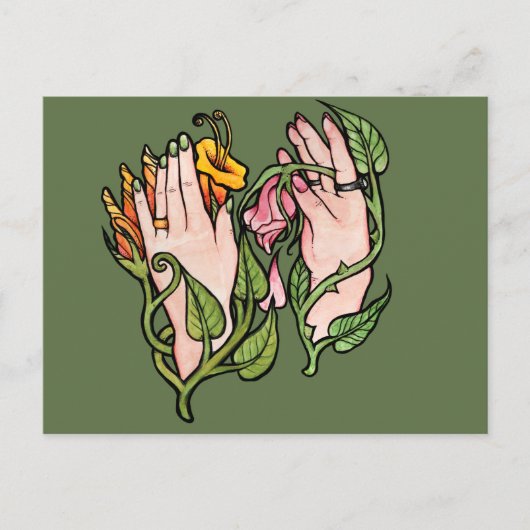 Groene Heksenmagie Briefkaart (Voorkant)