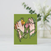 Groene Hekserij Magie Briefkaart (Staand voorkant)