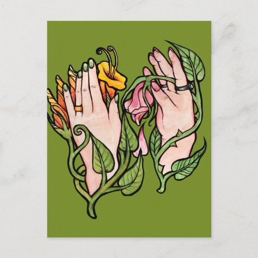 Groene Hekserij Magie Briefkaart (Voorkant)