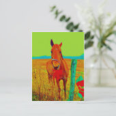 Groene hemel, rode boogpaard: naam toevoegen briefkaart (Staand voorkant)