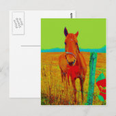 Groene hemel, rode boogpaard: naam toevoegen briefkaart (Voorkant / Achterkant)