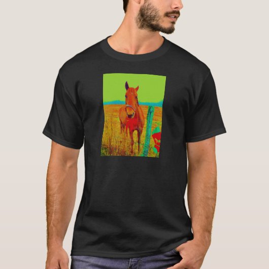 Groene hemel, rode boogpaard: naam toevoegen t-shirt (Voorkant)