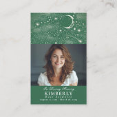 Groene Hemelse Begrafenis Gedenkteken Fotokaart Visitekaartje (Voorkant)