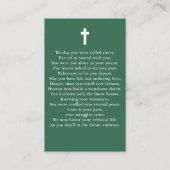 Groene Hemelse Begrafenis Gedenkteken Fotokaart Visitekaartje (Achterkant)