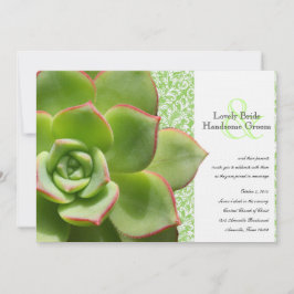 Groene hennen en kippen Succulent Wedding Invitati Kaart