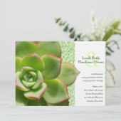 Groene hennen en kippen Succulent Wedding Invitati Kaart (Staand voorkant)