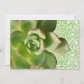 Groene hennen en kippen Succulent Wedding Invitati Kaart (Achterkant)