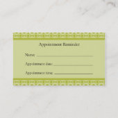 Groene herdenkingskaart voor afspraak afsprakenkaartje (Achterkant)