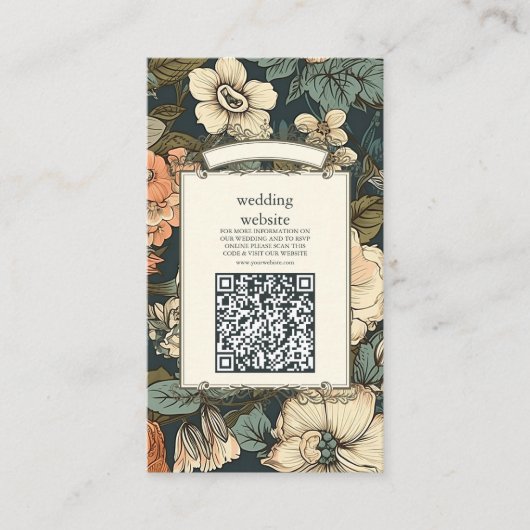  Groene Herfst Bloemen bruiloft Informatiekaartje (Voorkant)