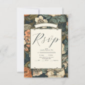  Groene Herfst Bloemen bruiloft RSVP Kaartje (Voorkant)