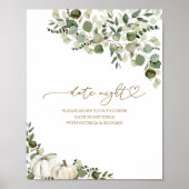 Groene Herfst Bruiloft Feest Datum Nacht Pot Bord Poster (Voorkant)
