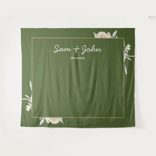 Groene Herfst Herfst Trouwstand Foto Achtergrond Wandkleed (Voorkant (horizontaal))