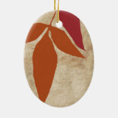 Groene herfst laat Vintage over Keramisch Ornament (Achterkant)