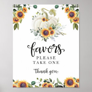 Groene Herfst Pompoen Baby Shower Favoren Bord Poster