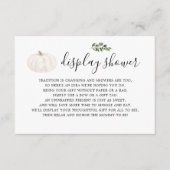 Groene Herfst Pompoen Display Shower Informatiekaartje (Voorkant)