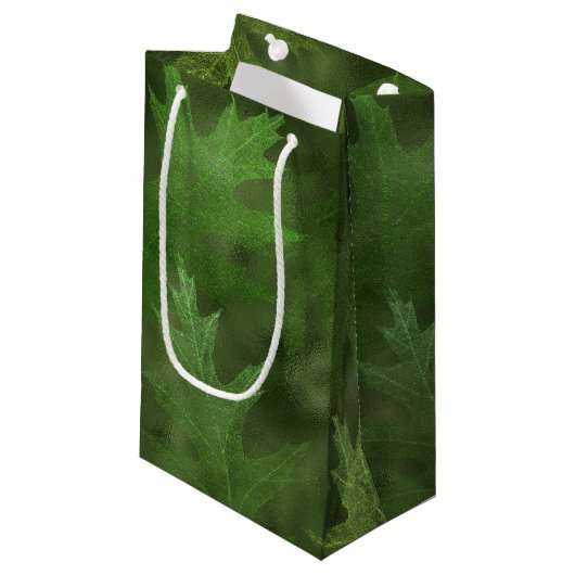 GROENE HERFSTBLADEREN KLEIN CADEAUZAKJE (Voorkant Gekanteld)