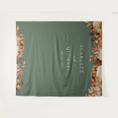 Groene herfstbruiloft wandkleed (Voorkant (horizontaal))
