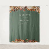 Groene herfstbruiloft wandkleed (Voorkant)