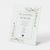 Groene herinnering 'In Loving Memory' Reclamebord Met Voetstuk (Voorkant)