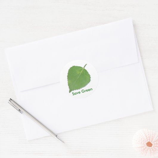 Groene herinneringsSticker opslaan Ronde Sticker (Envelop)