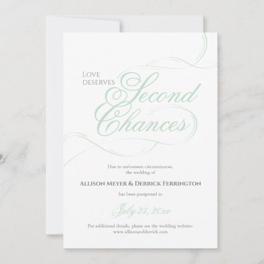 Groene herkansingsweddenschap Uitstel Kaart (Voorkant)