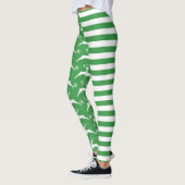 Groene herten en strepen Kerstmis Leggings (Links)