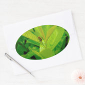 Groene het Houden van Bij Ovale Sticker (Envelop)