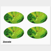 Groene het Houden van Bij Ovale Sticker (Vel)