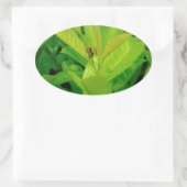 Groene het Houden van Bij Ovale Sticker (Tas)