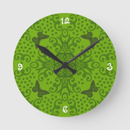Groene het Medaillon van de vlinder Ronde Klok (Voorkant)