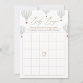 Groene Hete Luchtballon Baby shower Bingogame Kaart (Voorkant)