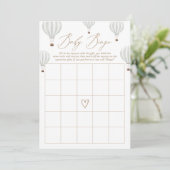 Groene Hete Luchtballon Baby shower Bingogame Kaart (Staand voorkant)