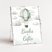 Groene Hete Luchtballon Baby shower Boeken en Gesc Poster