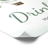 Groene Hete Luchtballon Baby shower Drinken Poster (Hoek)