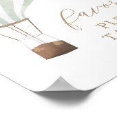 Groene Hete Luchtballon Baby shower Favorieten Sig Poster (Hoek)