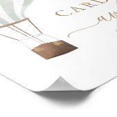 Groene Hete Luchtballon Baby shower Kaarten en Ges Poster (Hoek)