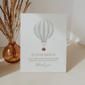 Groene Hete Luchtballon Baby shower Luier Raffle Reclamebord Met Voetstuk